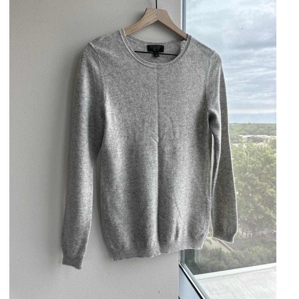 Charter Club Gray 100% Cashmere Knit Pullover Sweater Crew Neck Women's M